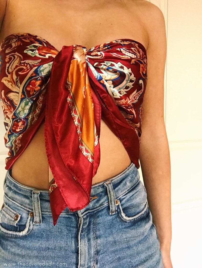 Silk Scarf in Bandeau Top Style