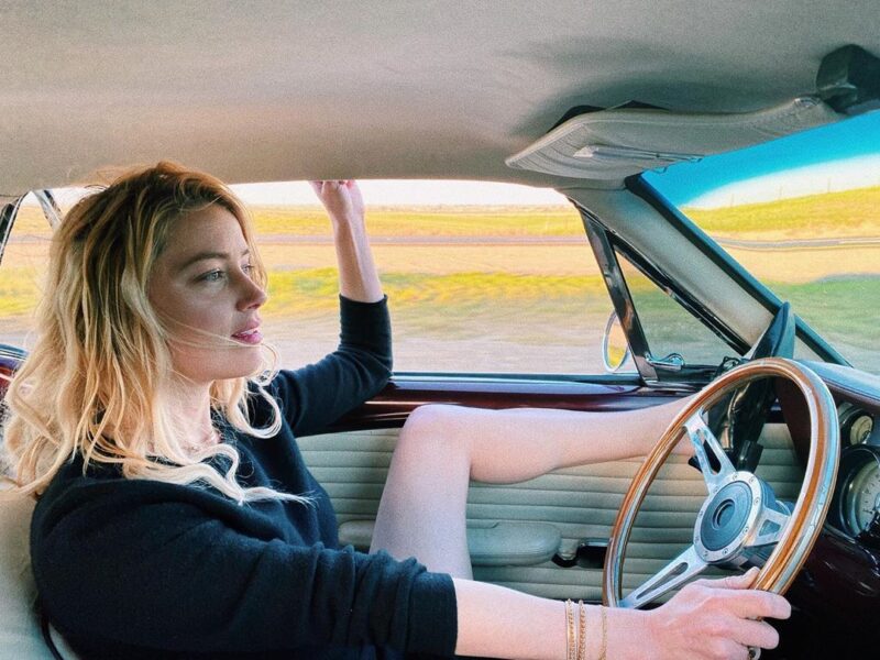 Amber Heard in Her Car