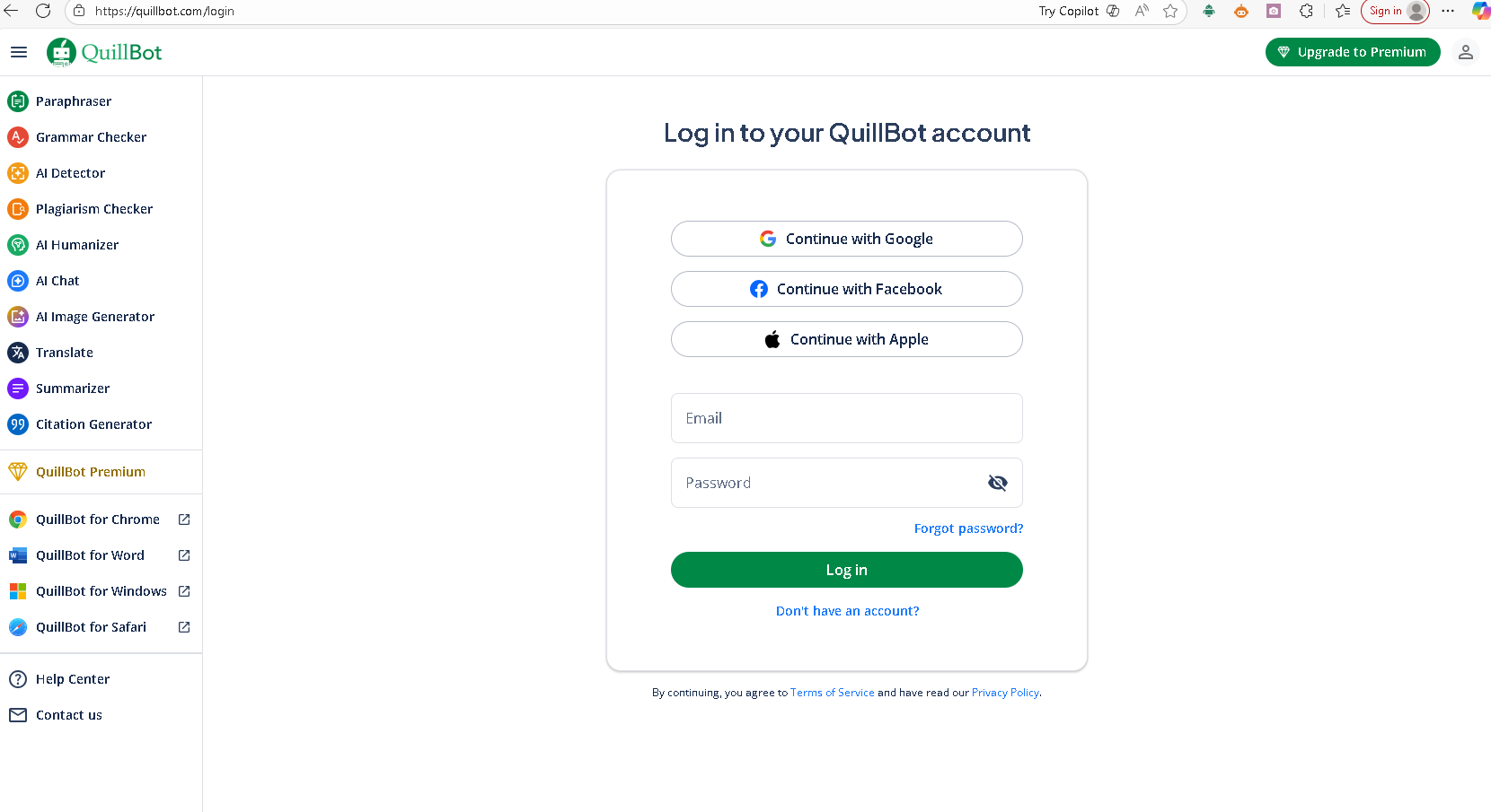 quillbot login