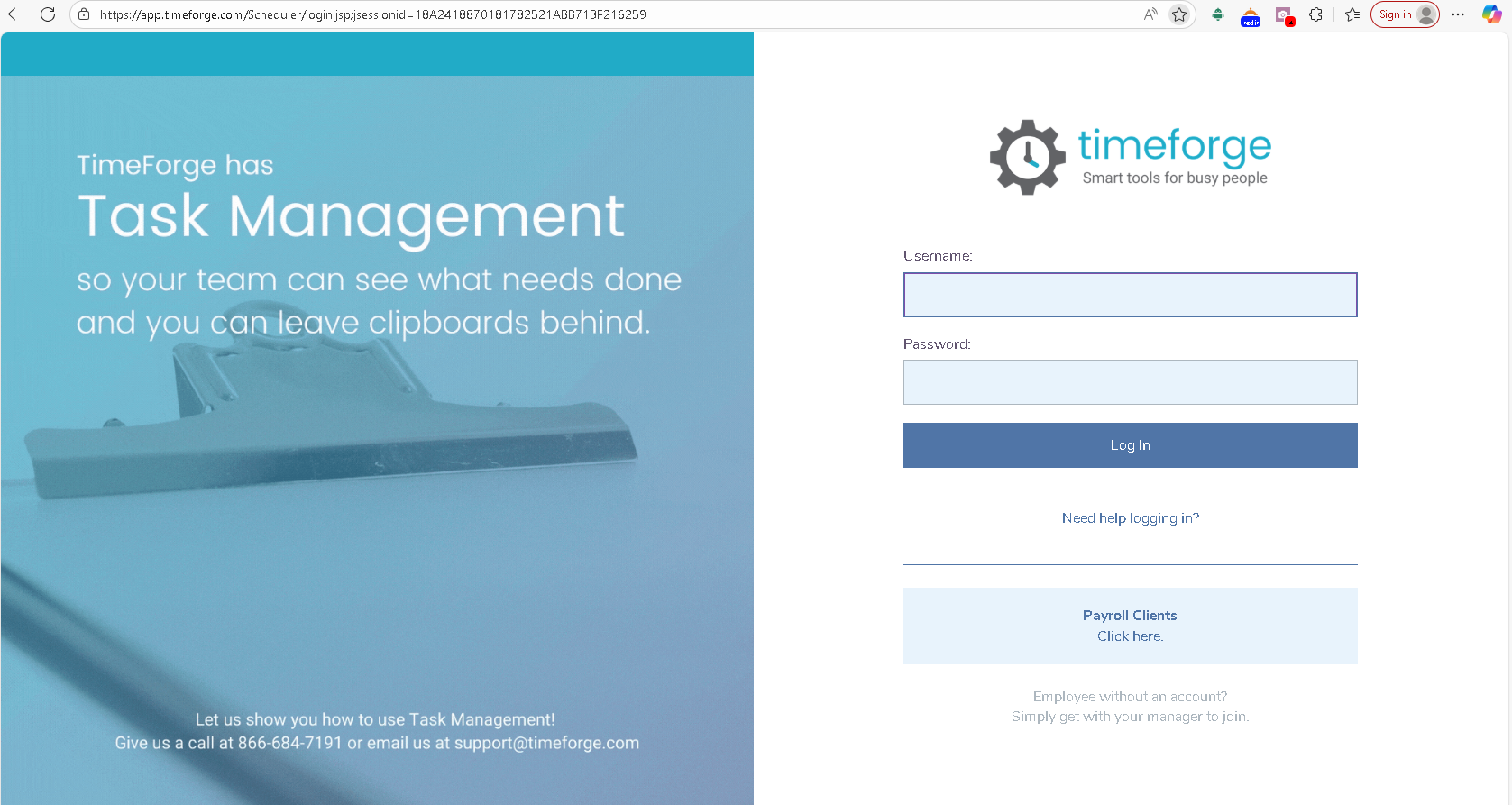 timeforge login