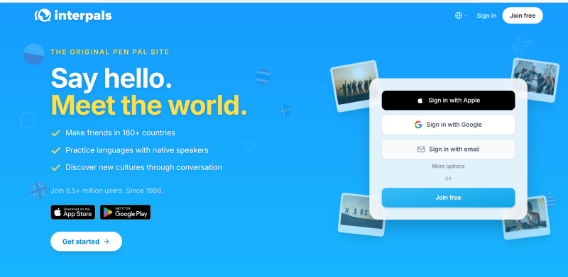 interpals login