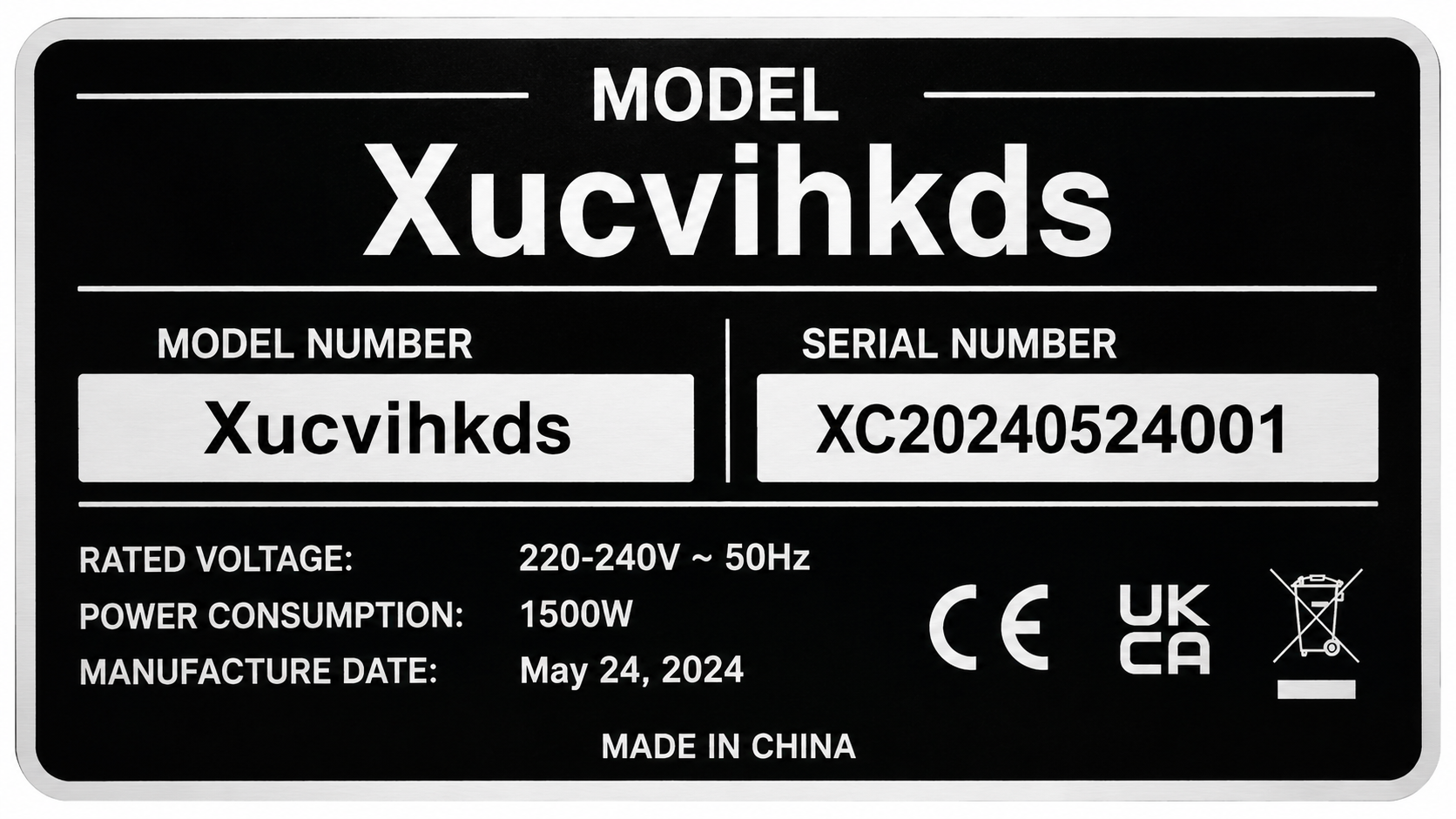model xucvihkds number